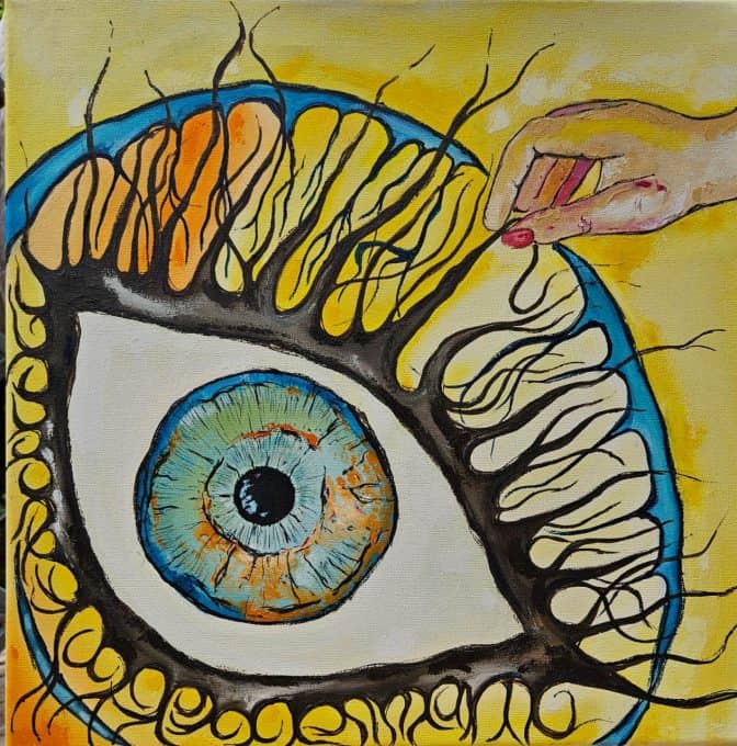 Schilderij 'Oogcontact'
