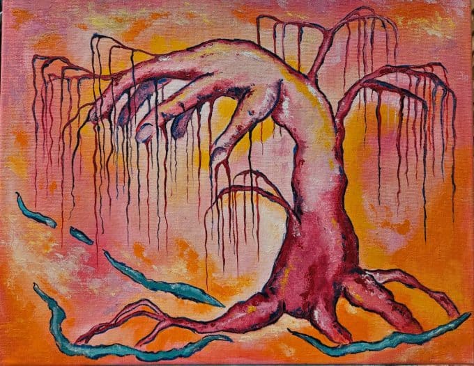 Schilderij 'In de hand van de wilg'