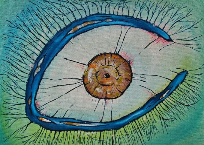 Schilderij 'Oog van het woud'